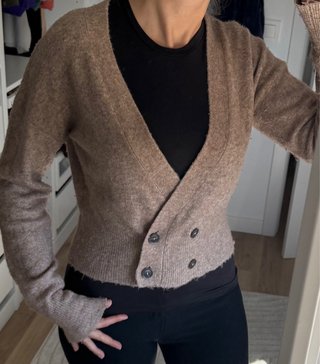 Chaqueta de punto Zara marrón Talla S