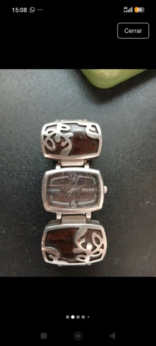 Reloj Fossil Plateado y Marrón para mujer
