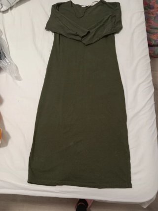 Vestido elástico verde oliva talla 38