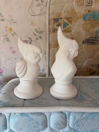 Set de 2 Pájaros Decorativos Blancos