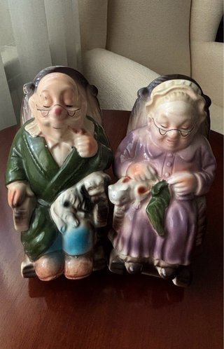 Pareja de Figuras Hucha Cerámica Años 70