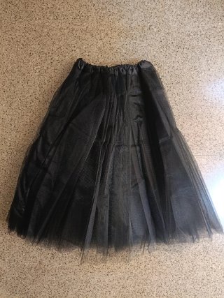 Tutú negro de tul largo – Halloween