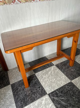 Mesa de Madera y Cristal 65x120