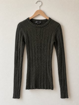 Jersey de punto verde oscuro