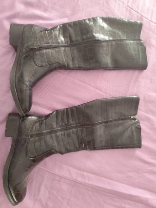 Botas Negras Piel de Cocodrilo Talla 38