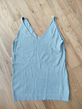 Camiseta de tirantes brillante plateada