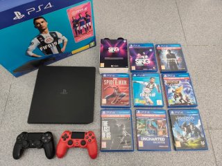 PS4 Slim 1TB Negra + 2 Mandos + 8 Juegos