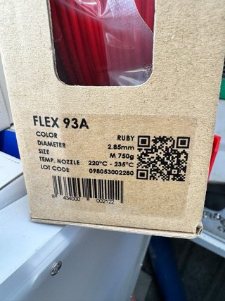 Filamento 3D Flex 93A Ruby 2.85mm
