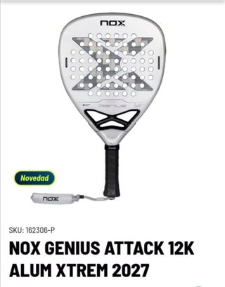 Pala de pádel Nox Genius Attack 12K Alum 2027