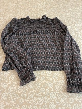 Blusa manga larga estampada
