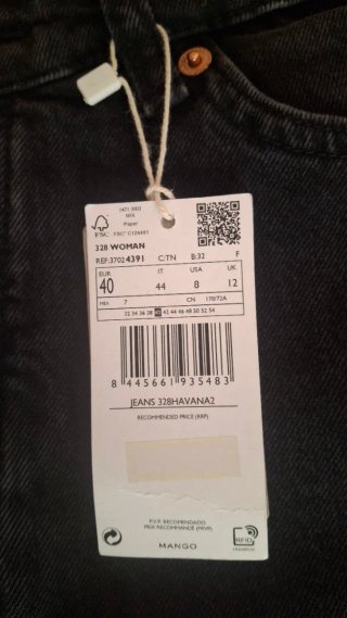 Tejanos Mango Negros Talla L