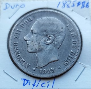 Difícil duro plata de corta tirada 1885*86
