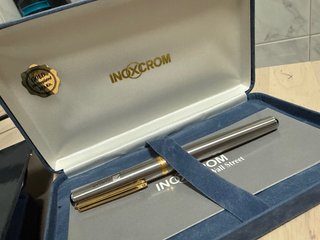 Bolígrafo Inoxcrom Wall Street Oro y Acero