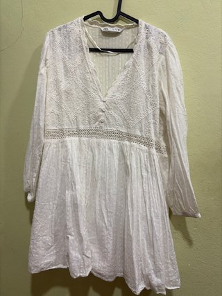 Vestido Blanco Boho Zara