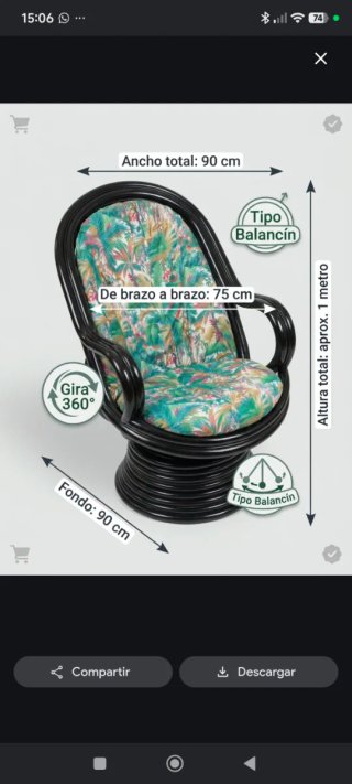 Sillón de Bambú Giratorio