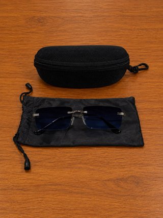 Gafas de Sol Doradas con Cristal Azul