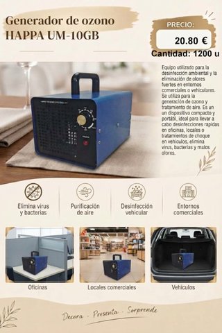Purificador de ozono HAPPA UM-10 GB