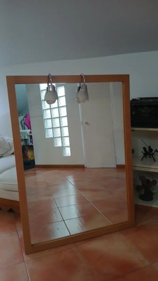Espejo de Madera con Luces
