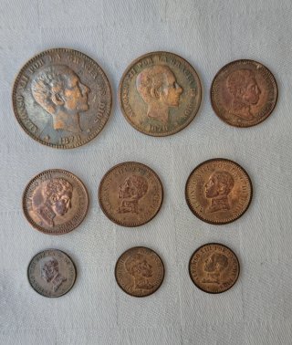 Lote de 11 Monedas Españolas Antiguas