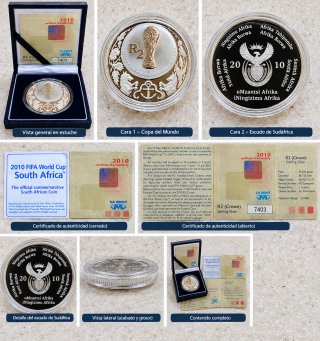 Moneda R2 Plata Mundial FIFA Sudáfrica 2010