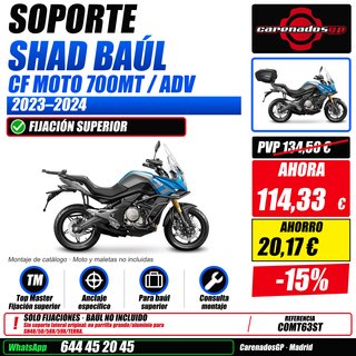 SOPORTE BAÚL SHAD CF MOTO 700MT/ADV 2023–2024