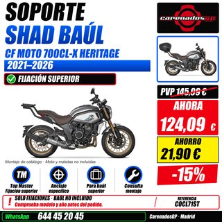 SOPORTE BAÚL SHAD CF MOTO 700CL-X HERITAGE