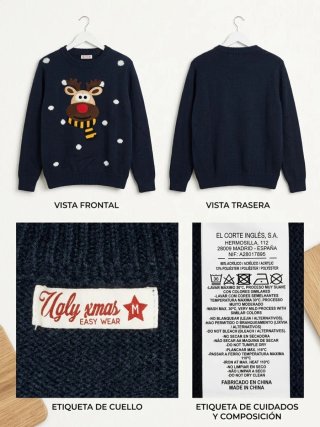 Jersey de Navidad Azul Talla M