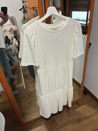 Vestido blanco JDY, Talla M, estilo midi