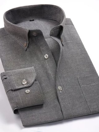 Camisa Oxford Gris