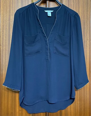 Blusa Azul Marino H&M Talla 36