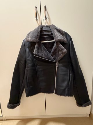 Chaqueta de cuero con interior de pelo