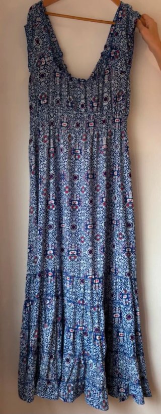 Vestido Largo Boho Chic Azul Talla XL