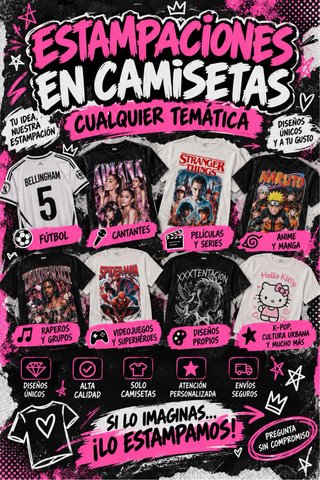 ¡ESTAMPACIONES PERSONALIZADAS EN CAMISETAS!