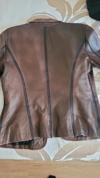 Chaqueta de Piel Auténtica Marrón