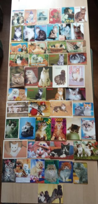 Lote de 100 Calendarios extranjeros de Gatos