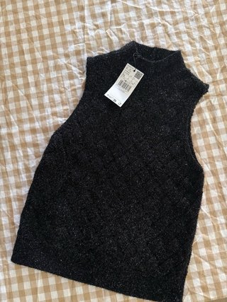 Jersey sin mangas negro Mango