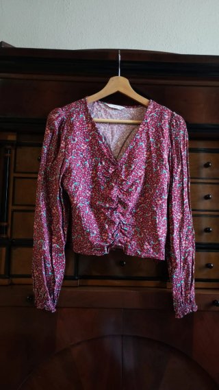 Camisa de flores Mango Talla M