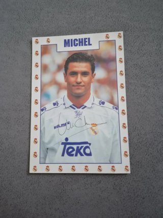 Postal de Míchel (Real Madrid)