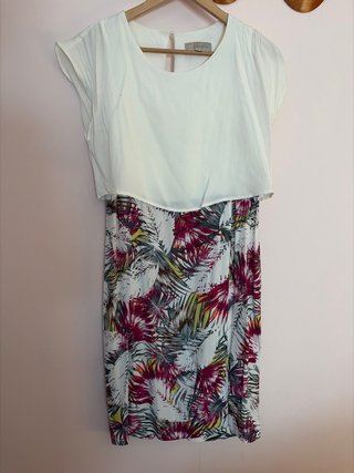 Vestido Trucco Blanco y Estampado