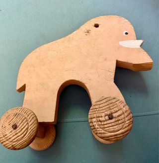 Elefante de Juguete de Madera (Años 40) Restaurar