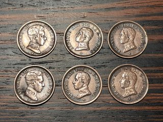 Lote de 6 Monedas Alfonso XIII (1903-1912)