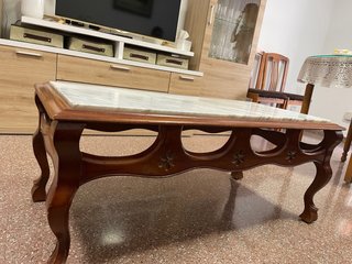 Mesa de Centro de Madera y Mármol