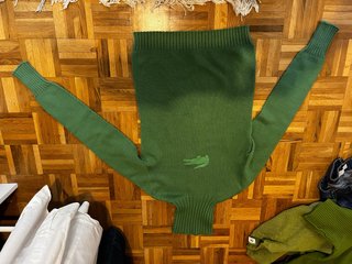 Jersey Lacoste Cuello Vuelto Verde Talla M