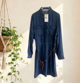 Talla XL. Vestido camisero con cinturón AMICHI