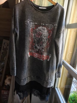 Sudadera vestido con detalle de encaje