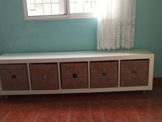 Estantería Kallax Blanca con 5 cestos