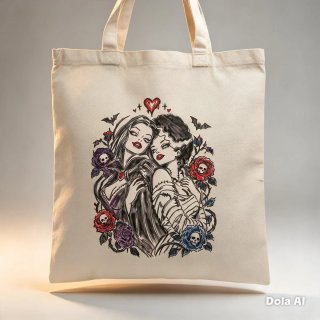 Tote Bag con Ilustración Gótica unica