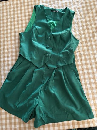 Conjunto Traje Corto Verde Shein