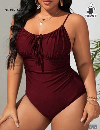 Bañador Shein Curve burdeos