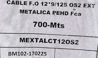 Cable Fibra Óptica monomodo 70 Metros
